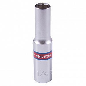 Головка торцевая глубокая шестигранная 1/4", 1/4", дюймовая KING TONY 223508S