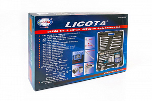 Licota ALK-0010P Набор инструмента 1/2" и 1/4" Spline 98 предметов