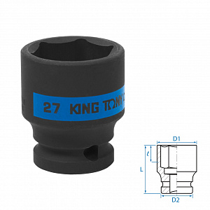 Головка торцевая ударная шестигранная 1/2", 27 мм KING TONY 453527M
