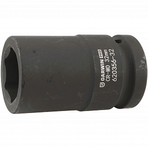GARWIN PRO 620356-32 Головка, 1", 32 мм, торцевая, 6-гранная, ударная, глубокая