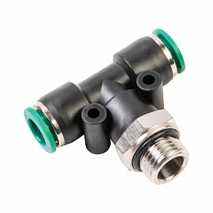 GARWIN PRO 808520-T-12-12-12 Фитинг цанговый Т-тройник М1/2" 12 мм, с уплотнением, пластм. корпус