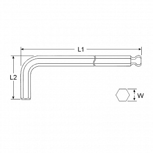 Licota BP200050SM Ключ шестигранный угловой с шаром 5 мм