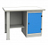 GARWIN INDUSTRIAL 004025-1 Верстак однотумбовый, тумба с дверцей с оцинкованной столешницей 1200 мм (синий RAL5005)-4004