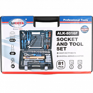 Licota ALK-8016F Набор инструмента 1/4" и 1/2", 81 предмет