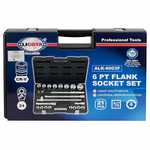 Licota ALK-6003F (ASK-10060) Набор торцевых головок 3/4" 6-ти гранных 21 пр., 19-50 мм