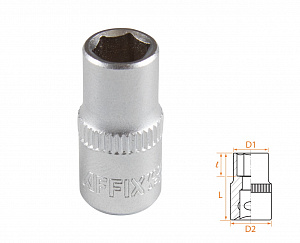 Головка торцевая стандартная шестигранная 1/4", 7 мм AFFIX AF00020007