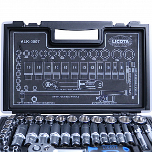 Licota ALK-0007 Набор торцевых головок 3/8" 6-ти гранных super lock 37 пр., 6-24 мм