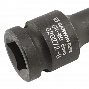 GARWIN PRO 620272-8 Головка, 1/2", 8 мм, торцевая, 6-гранная, ударная, глубокая