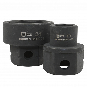 GARWIN INDUSTRIAL 626620-SET15 Набор проходных укороченных ударных головок 1/2" 15 пр. 10-24 мм, 28 мм