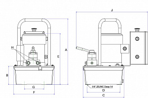 GARWIN INDUSTRIAL 811020-1-700-8-S Станция насосная гидравлическая с электроприводом для однополостного инструмента 220В; 700 бар; 8 л; управление дистанц.