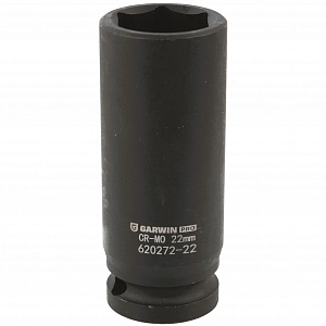 GARWIN PRO 620272-22 Головка, 1/2", 22 мм, торцевая, 6-гранная, ударная, глубокая