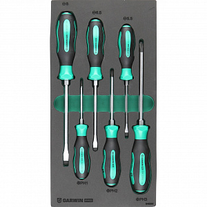 GARWIN PRO 646265 Набор отверток цельнометаллических 6 пр. в ложементе EVA