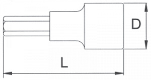 Licota H2H030 Головка со вставкой, 1/4", H3, 37 мм