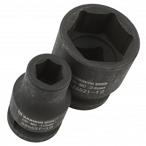 GARWIN PRO 626521-12 Набор ударных головок 38 мм 1/2" 12пр. 10-24 мм в металлическом кейсе