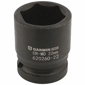 GARWIN PRO 620260-22 Головка, 1/2", 22 мм, торцевая, 6-гранная, ударная