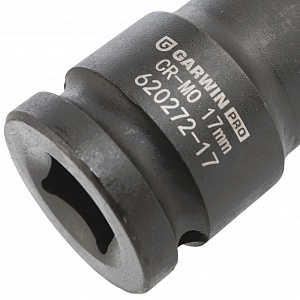 GARWIN PRO 620272-17 Головка, 1/2", 17 мм, торцевая, 6-гранная, ударная, глубокая