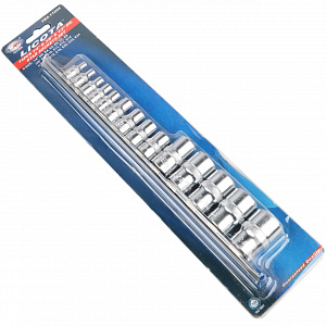 Licota TBS-11005 Набор головок Е-профиль Е4-Е24 1/4", 3/8", 1/2" 14пр. на линейке