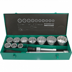 GARWIN PRO 644040-12 Набор торцевых головок 1", 12 гр., 14 пр., 36-80 мм