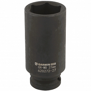 GARWIN PRO 620272-27 Головка, 1/2", 27 мм, торцевая, 6-гранная, ударная, глубокая