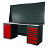 RUNTEC RTI20Z-TI7-TI0-P20-P20-3020 Верстак серии Industrial, 2000 мм, оцинк, тумба с 7-ю ящиками + тумба с дверью, экран 1000, красный RAL 3020-4004
