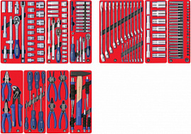 Набор инструментов "СТАНДАРТ" для тележки, 10 ложементов, 186 предметов МАСТАК 5-00186-4015205