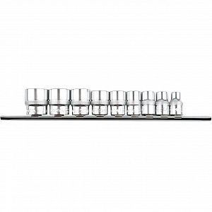 Licota TBS-22004 Набор торцевых головок 3/8" 12-ти гранных, 9 пр. на линейке, 5/16"-13/16"