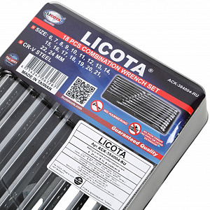 Licota ACK-384004 Набор ключей комбинированных 6 - 24 мм 18 пр. в ложементе