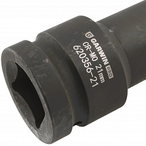 GARWIN PRO 620356-21 Головка, 1", 21 мм, торцевая, 6-гранная, ударная, глубокая