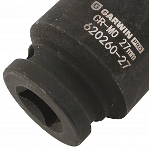 GARWIN PRO 620260-27 Головка, 1/2", 27 мм, торцевая, 6-гранная, ударная