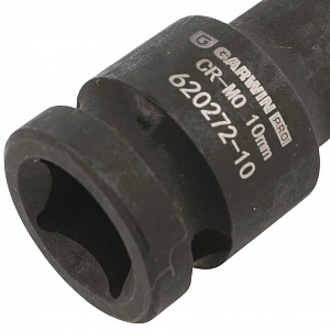 GARWIN PRO 620272-10 Головка, 1/2", 10 мм, торцевая, 6-гранная, ударная, глубокая