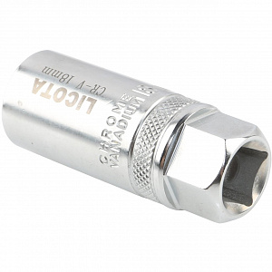 Licota ATF-4007B Головка, 1/2", 18 мм, торцевая, 6-гранная, глубокая, свечная
