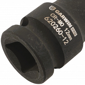 GARWIN PRO 620260-12 Головка, 1/2", 12 мм, торцевая, 6-гранная, ударная