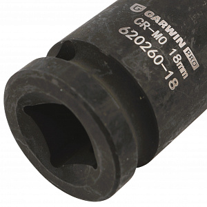 GARWIN PRO 620260-18 Головка, 1/2", 18 мм, торцевая, 6-гранная, ударная