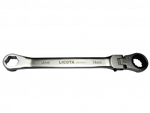 Licota ARW-07M14 Ключ трещоточный гибкий с фиксацией и накидной 6гр. 15° 14 мм