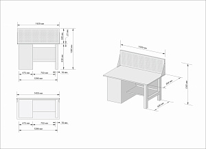 Стол-верстак инструментальный GWT-V1400BL1 Great Wolf