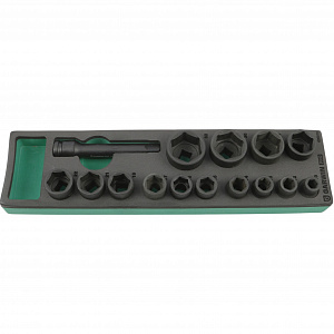 GARWIN PRO 620015 Набор ударных головок 1/2" 10 - 32 мм 15 пр. в ложементе EVA