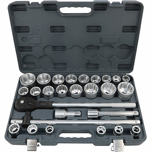 GARWIN PRO 643620 Набор торцевых головок 3/4" дюйм. и метр. 27 пр. (3/4"-2", 19-50 мм)
