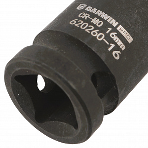 GARWIN PRO 620260-16 Головка, 1/2", 16 мм, торцевая, 6-гранная, ударная
