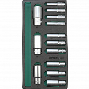 GARWIN PRO 645535 Набор торцевых головок глубоких 1/2" 10-32 мм, 13 пр. в ложементе EVA