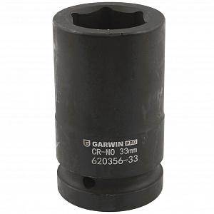 GARWIN PRO 620356-33 Головка, 1", 33 мм, торцевая, 6-гранная, ударная, глубокая