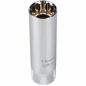 GARWIN PRO A14510-14 Головка, 3/8", 14 мм, торцевая, 12-гранная, глубокая, тонкостенная, свечная