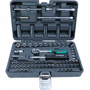 GARWIN PRO 642176 Набор торцевых головок 1/4" 6-ти гранных 76 предметов, 5-14 мм