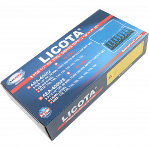 Licota ASA-40002S Набор TORX ударных в кейсе 1/2" T30, T40, T45, T50, T55, T60, T70, T80 мм 8 пр, длина 60 мм