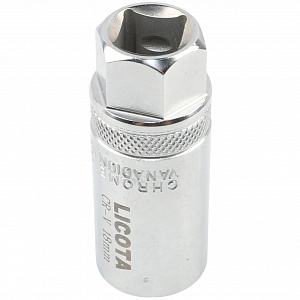 Licota ATF-4007B Головка, 1/2", 18 мм, торцевая, 6-гранная, глубокая, свечная