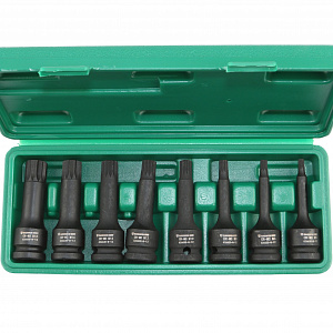 GARWIN PRO 626630-8-12 Набор ударных насадок 1/2" 8 пр. TRIPLE/Звездочка M5.M6.M8.M10.M12.M14.M16.M18 мм, L= 78 mm