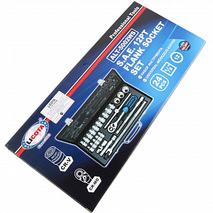 Licota ALT-5002WS Набор торцевых головок 1/2", 12-ти гранных, 24 пр., 5/16 - 1-1/4"