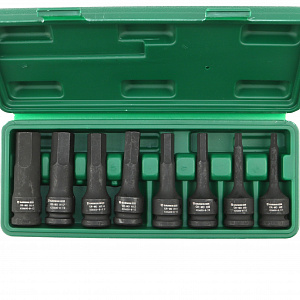 GARWIN PRO 626600-8-12 Набор ударных шестигранников 1/2" HEX 8 пр. 5-19 мм, 78 мм
