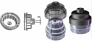 Licota ATA-5302B Съемник масляных фильтров 14гр*64,5 мм 3/8" Toyota/Lexus