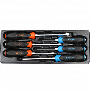 Licota ACK-384107 Набор отверток с цельнометаллическим жалом, 6 пр., в ложементе