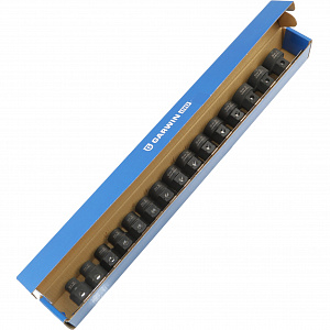 GARWIN INDUSTRIAL 626620-SET15 Набор проходных укороченных ударных головок 1/2" 15 пр. 10-24 мм, 28 мм
